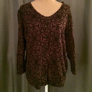 14th & Union Floral cardigan sweater